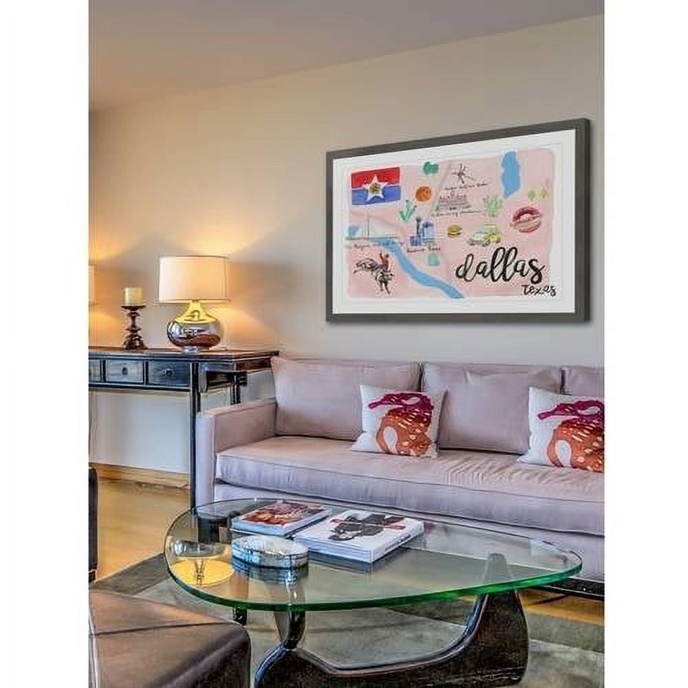 "Lively Dallas" Framed Painting Print