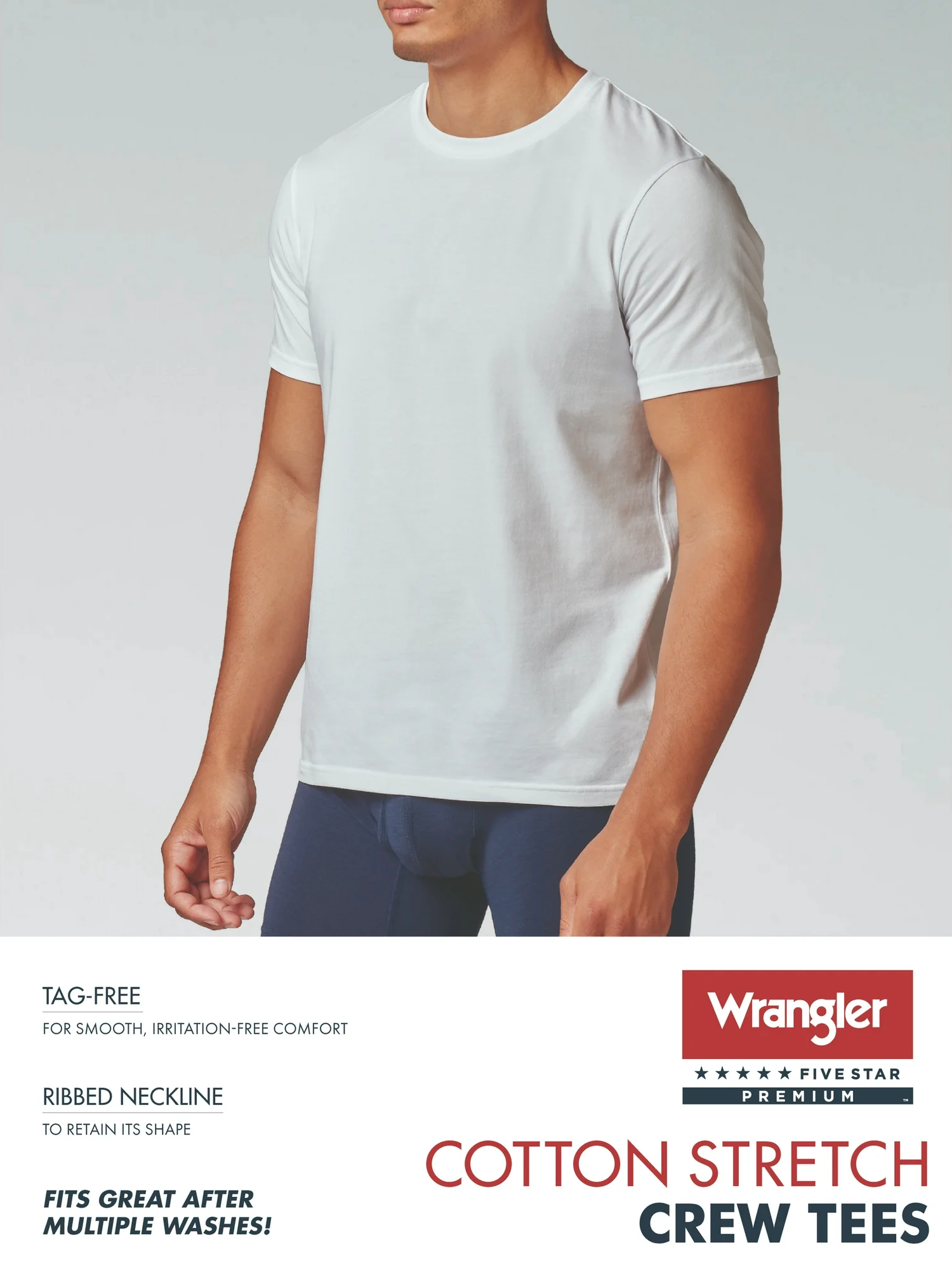 Wrangler Men's Relaxed Fit Crewneck Stretch Tee, 6-Pack photo 6
