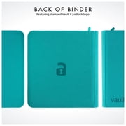 Vault X 12 Pocket Trading Card Zip Binder, 480 Cards, Premium Exo-Tec Album Material, 20 Side-Loading Pages, Folder, Sports, TCG (Teal)