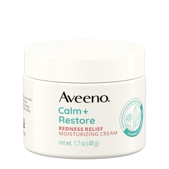 Aveeno Calm + Restore Facial Cream for Redness Relief, Soothing Face Moisturizer for Sensitive Skin, 1.7 OZ