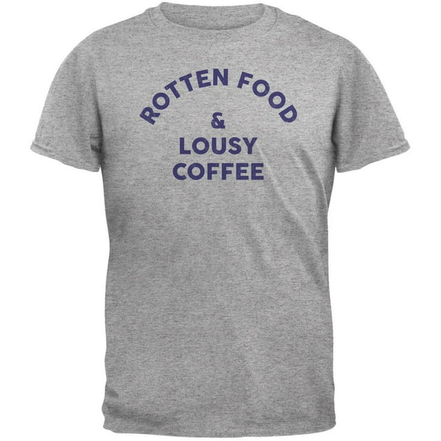 T-Shirt Adulte Gris Chiné Inspiré de Joe Cocker Rotten Food Lousy Coffee