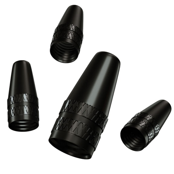 EKIND 4 Pcs Aluminum Alloy Valve Caps Compatible For Presta Valve Bicycle - French Style Bike Dust Caps Tire (Black)