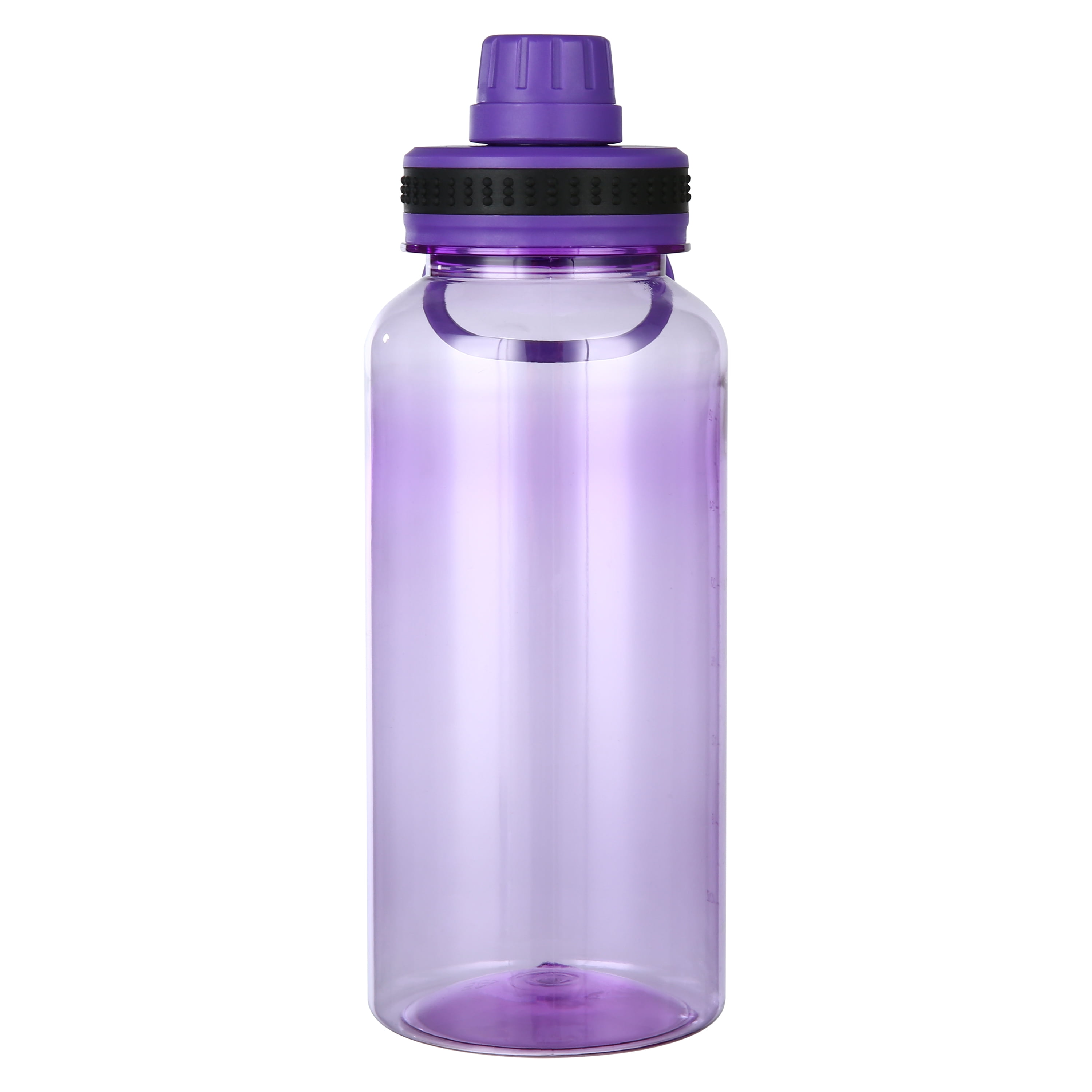 Mainstays 34oz Purple Plastic Wide Mouth Sports Water Bottle with Twist Top Lid, MS Black Sports Bottle