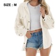 thumbnail image 2 of Beaully - Chaqueta de pana con botones para mujer, informal, manga larga, extragrande Adepaton BST2002919-2, 2 of 6
