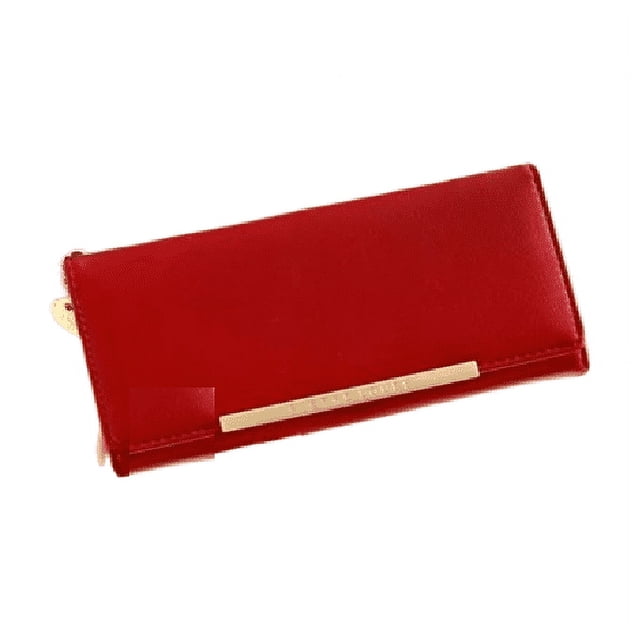 Cartera Monedero Larga De Cuero Lujo Dama Billetera Elegante rojo