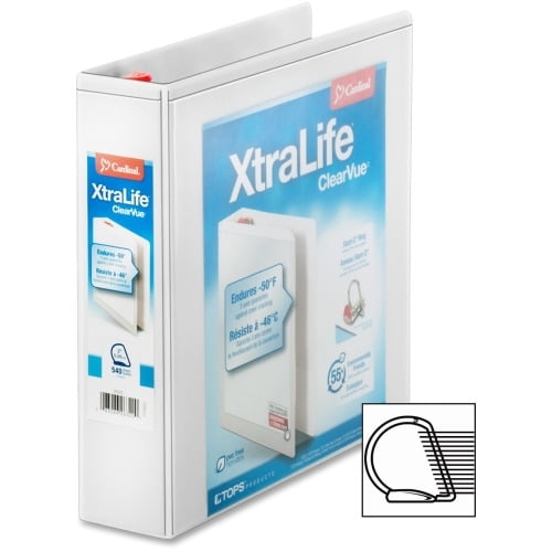 Cardinal Xtralife ClearVue Locking Slant-D Binders 2' Binder Capacity - Letter - 8 1/2' x 11' Sheet Size - 540 Sheet Capacity - 2 1/2' Spine Width - 3 x D-Ring Fastener(s) - 2 Inside Front & Back Pock