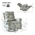 thumbnail image 6 of Tina's Home Upholstery 360° Swivel Recliner Set of 2, Nursery Chair with Nailhead Trim & Metal Base for Living Room & Nursery Comfort Medallion, 6 of 6