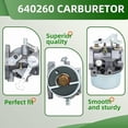 thumbnail image 5 of 640260 Carburetor with Gasket for Tecumseh 640260 640260A 640260B 520956 056320 640023 640051 640140 Compatible with HM80 H85 HM90 HM100 4 Cycle Small Engine, 5 of 7