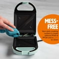 thumbnail image 4 of Mini Sandwich Maker  Makes Sandwiches Paninis Grilled Cheese Desserts Quick Results Easy Cleanup 600w Aqua, 4 of 7