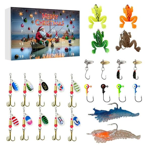 TechWave Easter Retirement Countdown Food Timer Fishing Advent Calendar 2024 Adult Men Teen Boys Fishing Advent Calendarfor Freshwater Saltwater Soft For Father Boyfriend Granpa C3