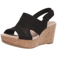thumbnail image 2 of Clarks Womens Annadel Ivory Open Toe Casual Platform, Black Nubuck, Size 8.5, 2 of 6