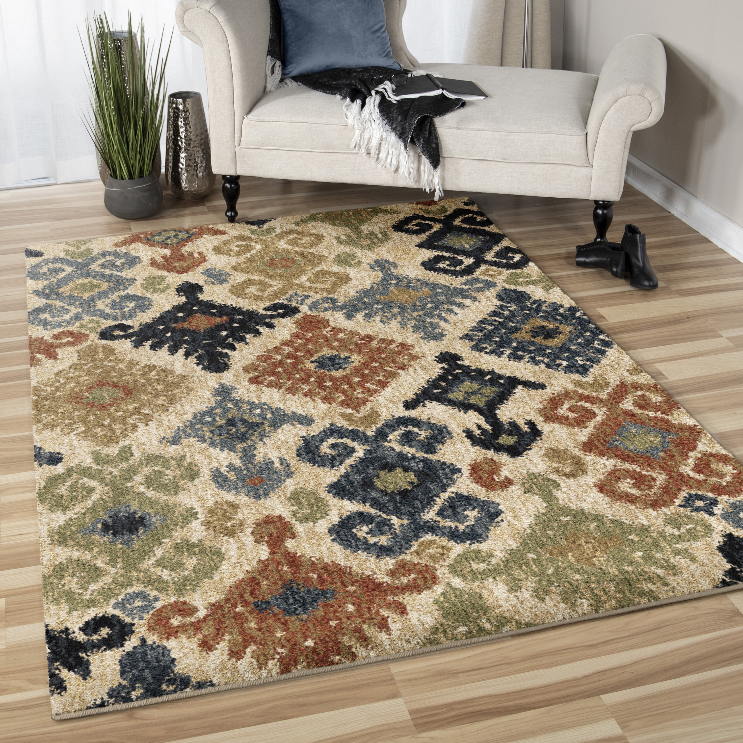 Orian Indoor Chandra Beige Area Rug (5' x 7')