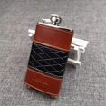 thumbnail image 3 of iSavage 4oz Leather Wrapped Hip Flask-YM156, 3 of 8