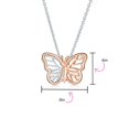 thumbnail image 5 of Bling Jewelry Womens Dainty Garden 3D Butterfly Pendant Necklace Two-Tone Rose Gold & Silver Chain, 5 of 6