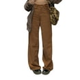 thumbnail image 2 of TheFound Pantalon Droit pour Femmes avec Taille Haute, Style de Rue, 2 of 8