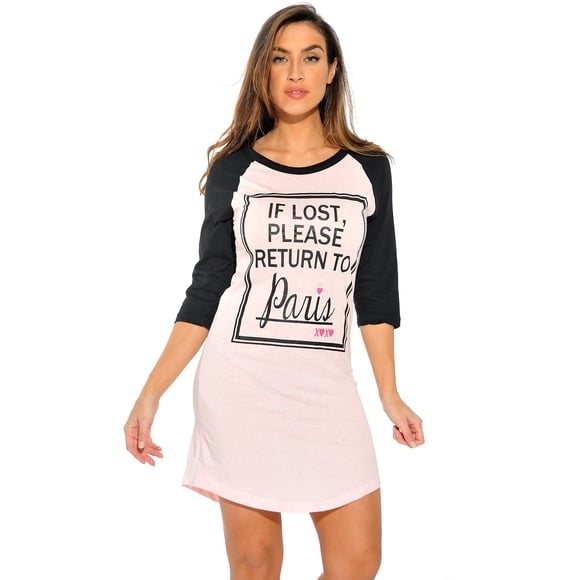 6084-3-S Just Love Vestido de dormir para mujer Camisa de dormir Camisón Small Rosa Please Return to Paris