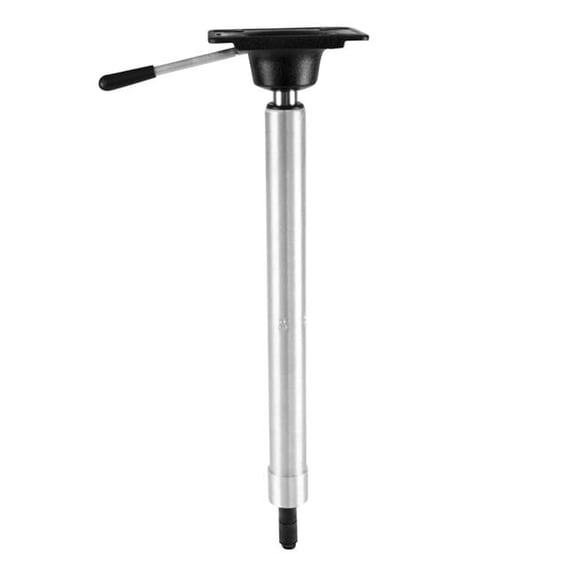 King Pin Power Rise Pedestal Seat - Brushed Aluminum - Adjustable Height - Marine Certified