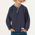 thumbnail image 2 of Povozer Boys School Uniform Sweater Kids Long Sleeve Pullover Fall Winter(Navy,8-9Y), 2 of 6