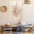 thumbnail image 2 of Compass Tapestry, Old Compass Rose A Sun Face Lady on It Instrument Distances between Points Graphic, Wall Hanging for Bedroom Living Room Dorm Decor, 60W X 80L Inches, Tan Brown, by Ambesonne, 2 of 5