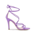 thumbnail image 3 of BLISSFUL STEP Women's Strappy Heel Lace Up Stiletto Heels Sandals Lavender 8.5, 3 of 7