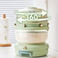 thumbnail image 2 of PP Distributeur de Riz 360 Degrés Remplacement Étanche Multi Grille Contrôle par Bouton Accessoires de Seau de Cuisine 1 Couche Vert Foncé, 2 of 9