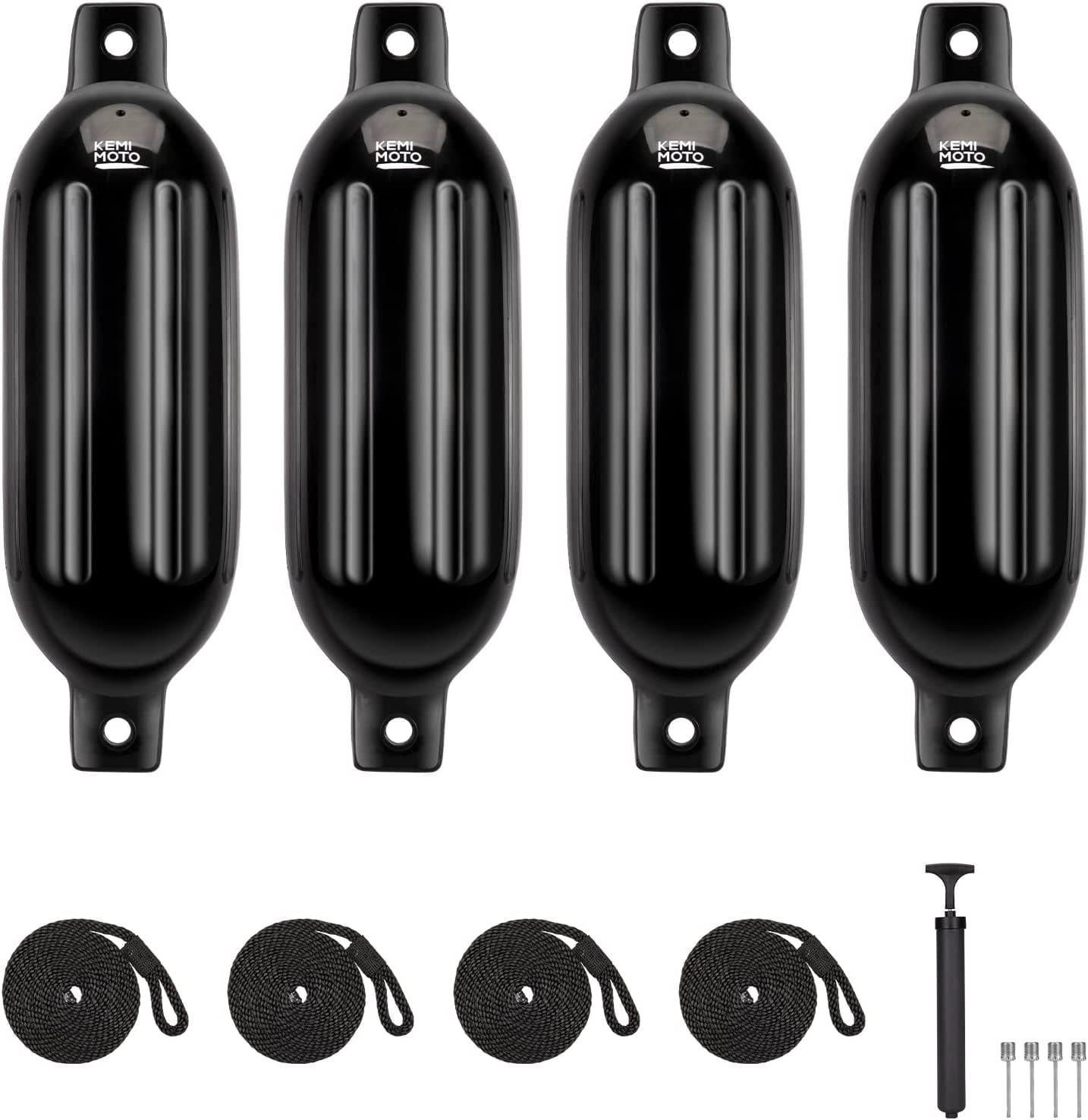 kemimoto Boat Fenders Bumpers for1520ft Boat,4 Pack Inflatable Boat