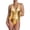Gold, variant on Women's One Piece Swimsuit Tummy Control V Neck Sleeveless Full Coverage Bathing Suit Solid Color Summer Beach Breathable Swimwear Silver L