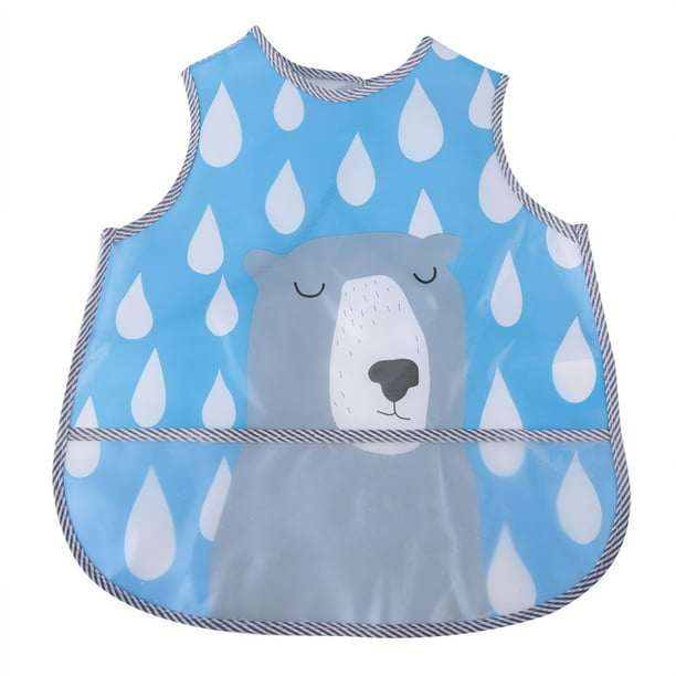 Delantal tipo chaleco Nikou con babero impermeable para alimentación de bebés y niños pequeños
