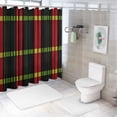 thumbnail image 7 of Chilfamy  Jamaican Shower Curtain, Knitted Effect Rastafarian Stripes Abstract Caribbean Culture Elements Tropical, Cloth Fabric Bathroom Decor Set with Hooks,  Vermilion Yellow Green White, 7 of 7