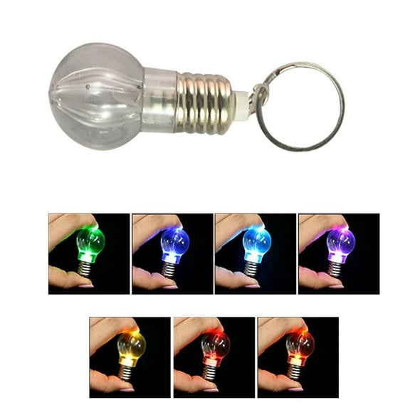 Naierhg LED Flashlight Light Bulb Key Ring Keychain Lamp Torch Rainbow Color Gift