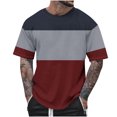 thumbnail image 2 of Big and Tall T Shirts for Men S-5X Plus Size Short Sleeve Tshirts Shirt Crewneck Casual Pullover Color-Block Basic Going Out Loungewear Tops, 2 of 5