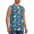 thumbnail image 2 of Disketp Dinosaur On The Beach Vacation Sleeveless Tshirts For Men, Muscle Shirts For Men Dry Fit Tank Top-X-Large, 2 of 8