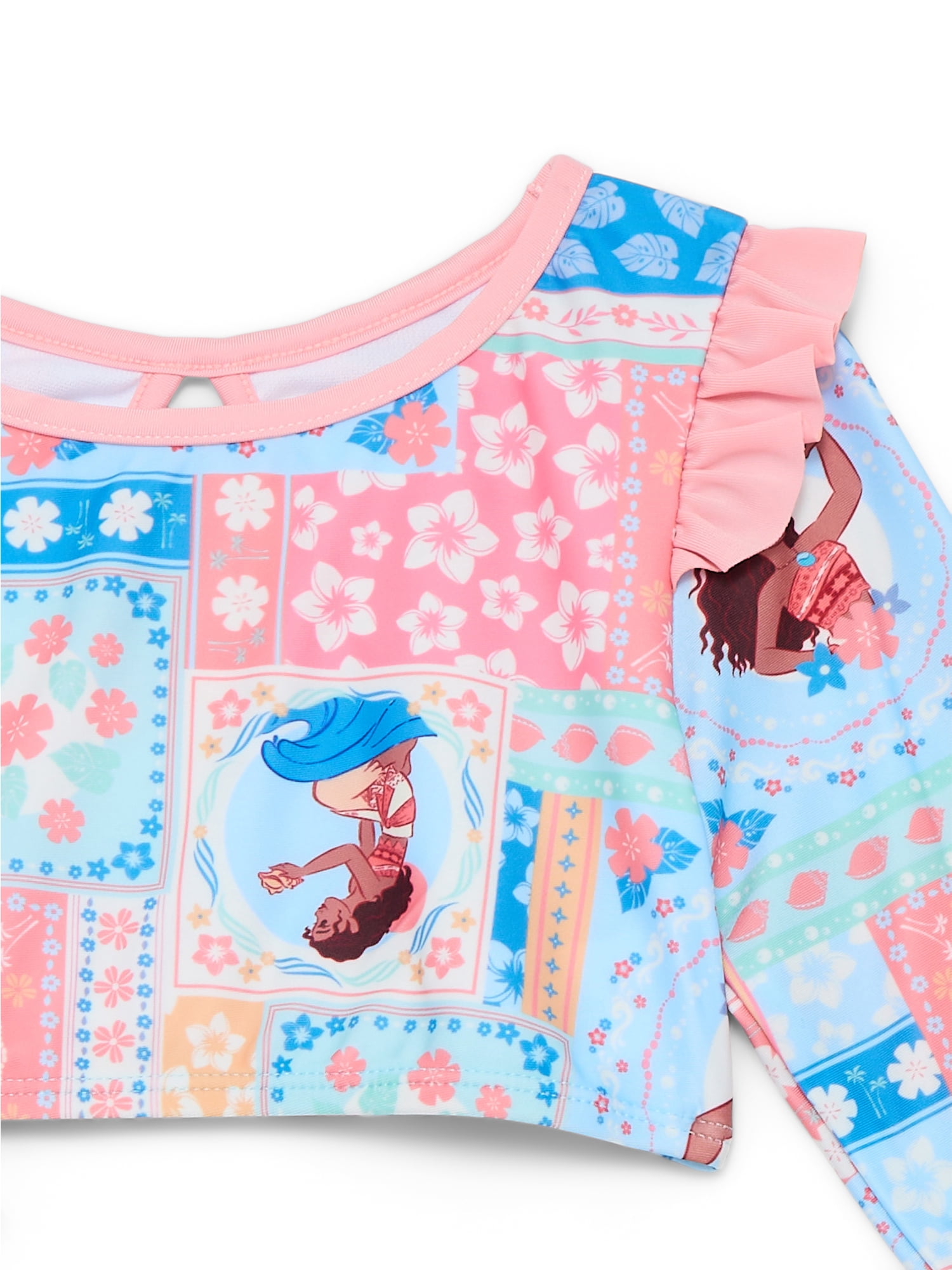 Character Toddler Girl Long- Sleeve Rash Guard Swimsuit, 2-Piece, Sizes 12M-5T