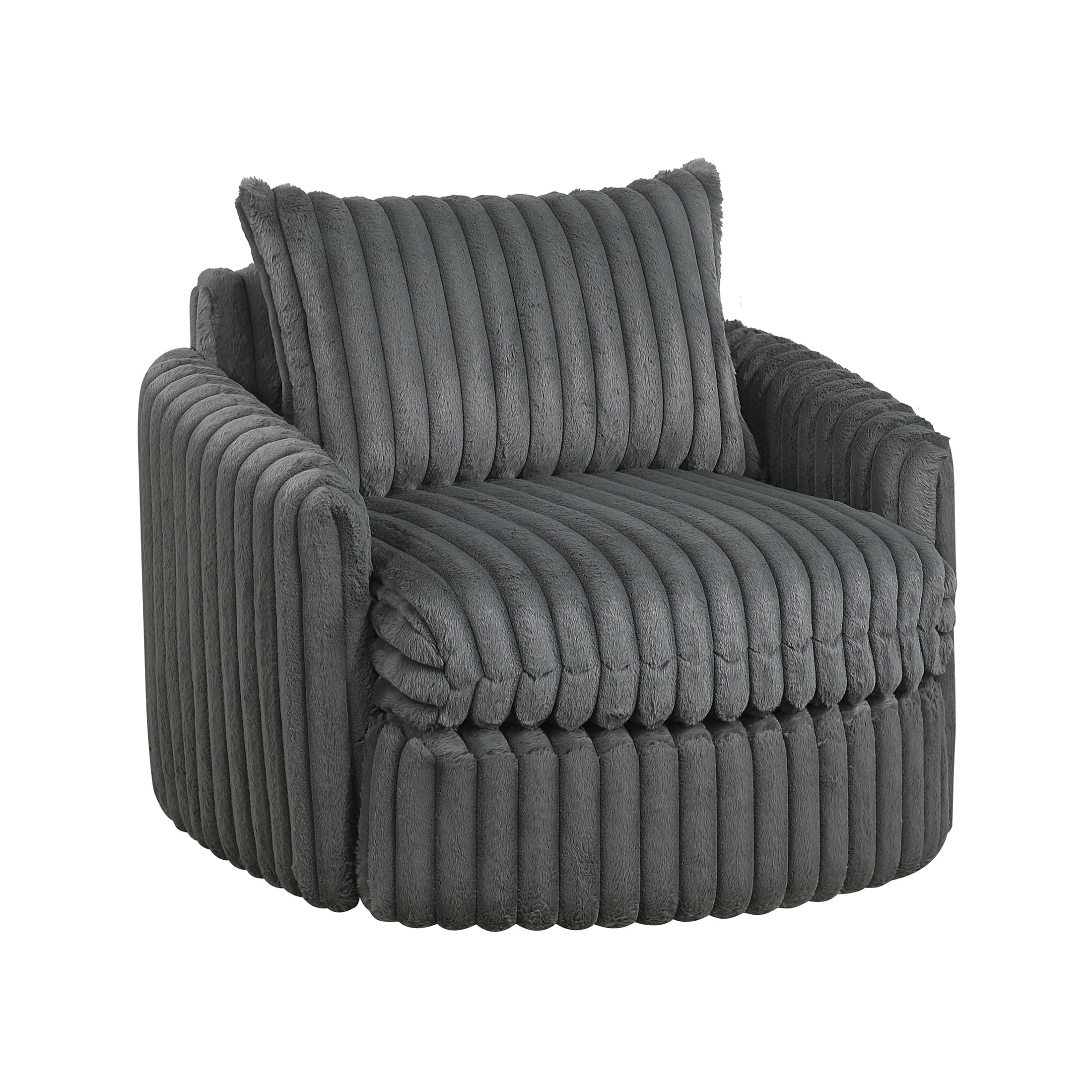 OakvillePark Ravenridge Corduroy Swivel Chair, Dark Gray