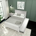 thumbnail image 3 of Plank+Beam Solid Wood Farmhouse Full Bed with Panel Headboard with Trundle, White Wash, 3 of 7
