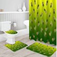 thumbnail image 3 of FMSHPON Ombre Textured 4 Piece Bathroom Set Shower Curtain Bath Rug Contour Mat and Toilet Lid Cover, 3 of 8
