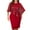 Red, variant on Womens Dresses Summer Plus Size 3/4 Short Sleeve Crew Neck Irregular Dress Casual Ruffle Hem Midi Bodycon Party Wedding Guest Dresses Black L