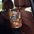 thumbnail image 5 of Round Car Trash Can 7×5.9in Waterproof, Durable, Not Easy To Fade, Easy To Install And Disassemble To Prevent Interior Pollution Groovy Flowers (2), 5 of 7