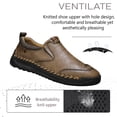 thumbnail image 2 of Mens Casual Casual Shoes Leather Lightweight Loafers Outdoor Soft Sole Walking Shoes Comfortable Soft Driving Shoes Yellow 9.5 UK, 2 of 7