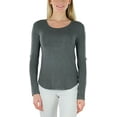 thumbnail image 5 of ToBeInStyle Women's Long Roll-Up Sleeve Ladder-Back Pocket Top - Charcoal - Small, 5 of 7