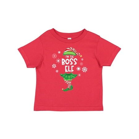 

Inktastic Funny Christmas I m the Boss Elf with Shoes and Hat Gift Toddler Boy or Toddler Girl T-Shirt