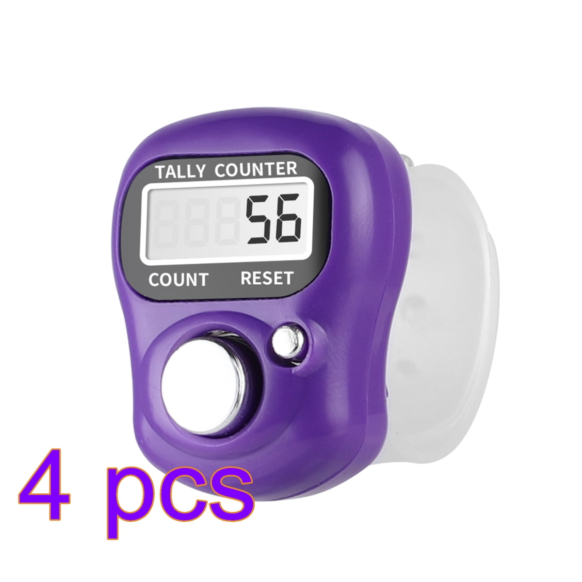 4pcs Hand Held Useful Digital Display Knitting Crochet Amigurumi Purple/Green Stich Row Tally Counter