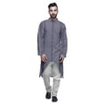 thumbnail image 1 of Atasi Printed Long Sleeve Kurta For Men Button Down Cotton Slub Ethnic Shirt, 1 of 5