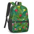 thumbnail image 2 of 17 Inch Lightweight Backpack,PVC Waterproof Oxford Fabric, Ergonomically Designed, with Large Capacity, Exotic Jungle Aesthetic, 2 of 5