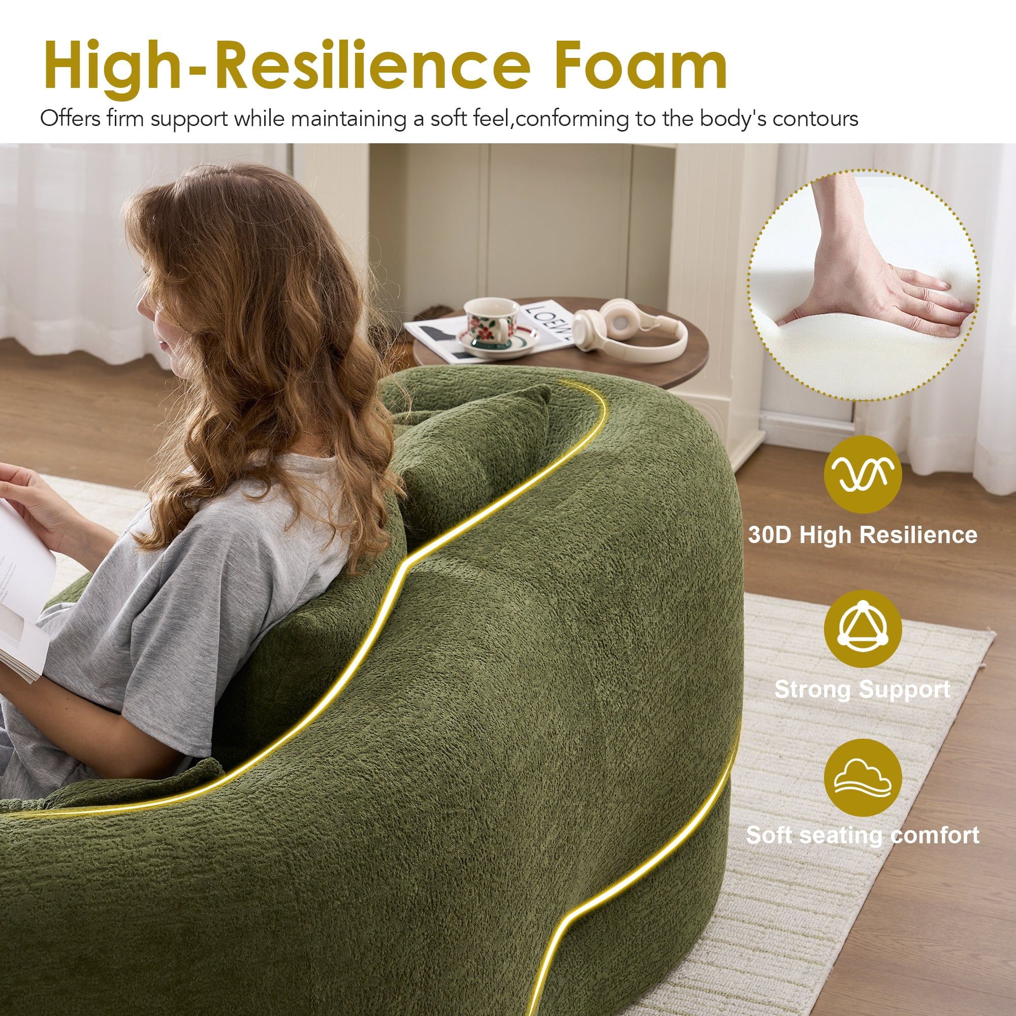 Sailvan 2-in-1 Foldable Sofa Bed 70 Inch Boneless Convertible Sleeper Sofabed with 4 Pillows