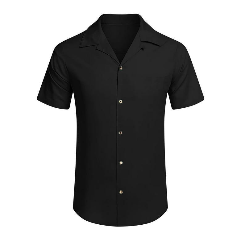 Save Big SMihono Adult Men's Short Sleeve Turndown collar Tees Tops Shirt  Men's Solid Shirt Fashion Casual Daily Lapel Button Shirt Top Top/shirt