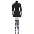 thumbnail image 5 of Women's FNAF Marionette Costume Dress Black Puppet Inspired Outfit with Stockings, 5 of 7