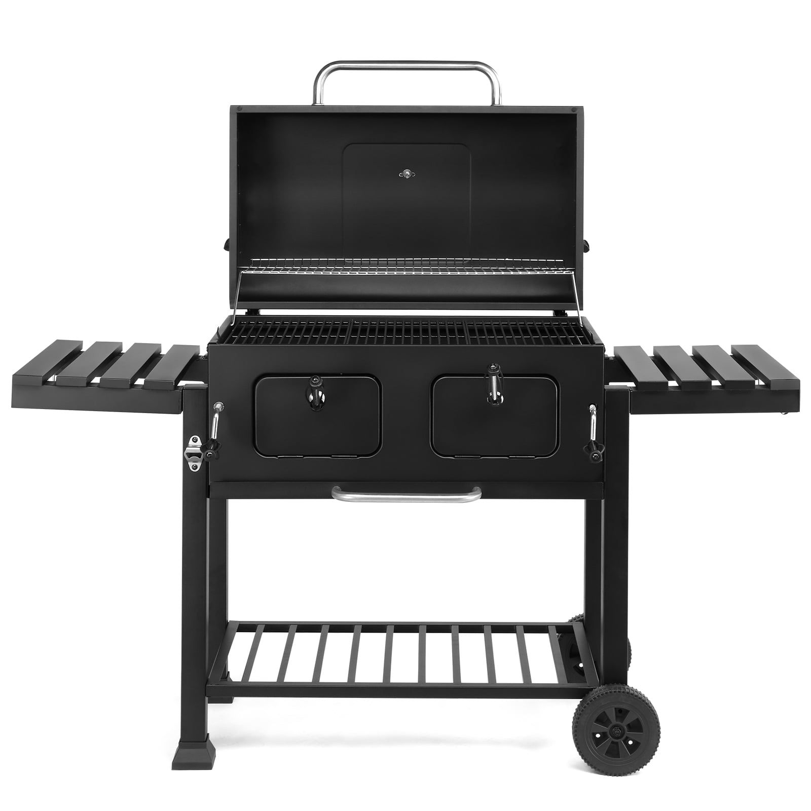 Ktaxon BBQ Grill Outdoor Charcoal Grill Smoker Large-sized Barbecue Grill with 2 Charcoal Doors for Patio,Backyard,Garden