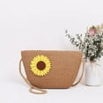thumbnail image 4 of Summer Straw Beach Bag for Women Straw Flower Shoulder Rattan Crossbody Bag New Crochet Raffia Boho Vacation Woven Purse Handbag, 4 of 5