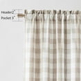 thumbnail image 5 of Beige Buffalo Plaid Window Curtain Panel Pairs 63 Inch Long Tan Geometric Check Rod Pocket Window Treatment,Rustic Farmhouse Style Drapes for Bedroom Living Room,40" Wx63 L,Beige/White, 5 of 7
